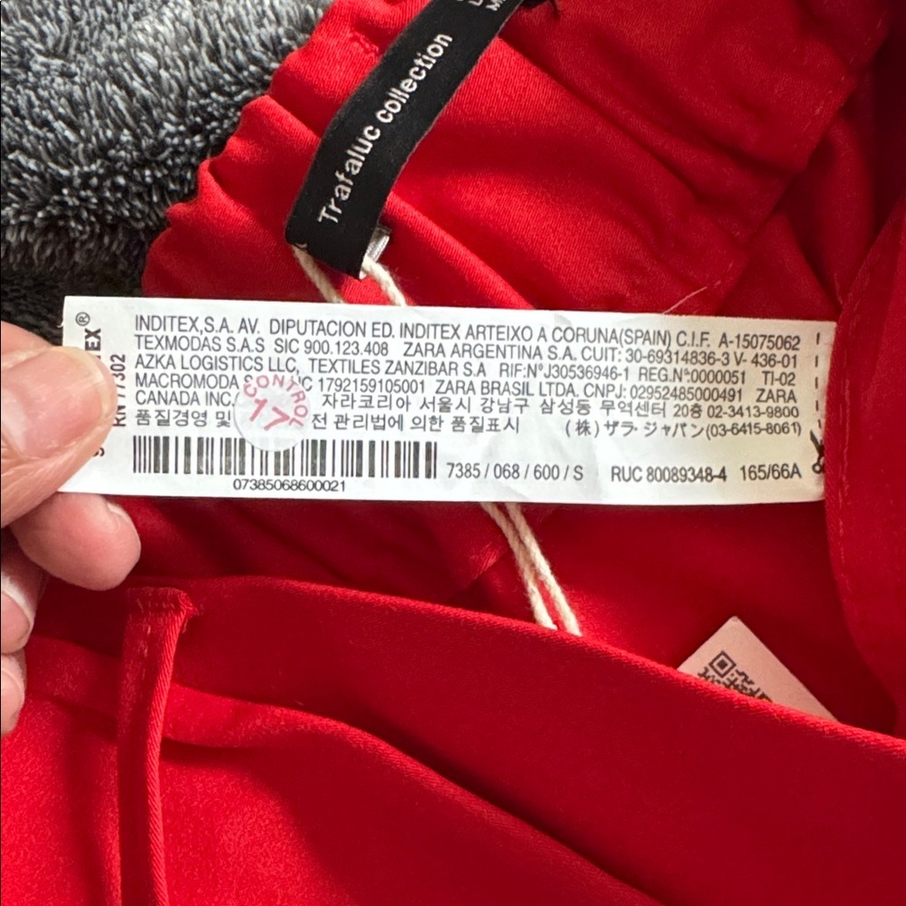 Zara Vibrant Red Cropped Pants,Size Small - Picture 7 of 7